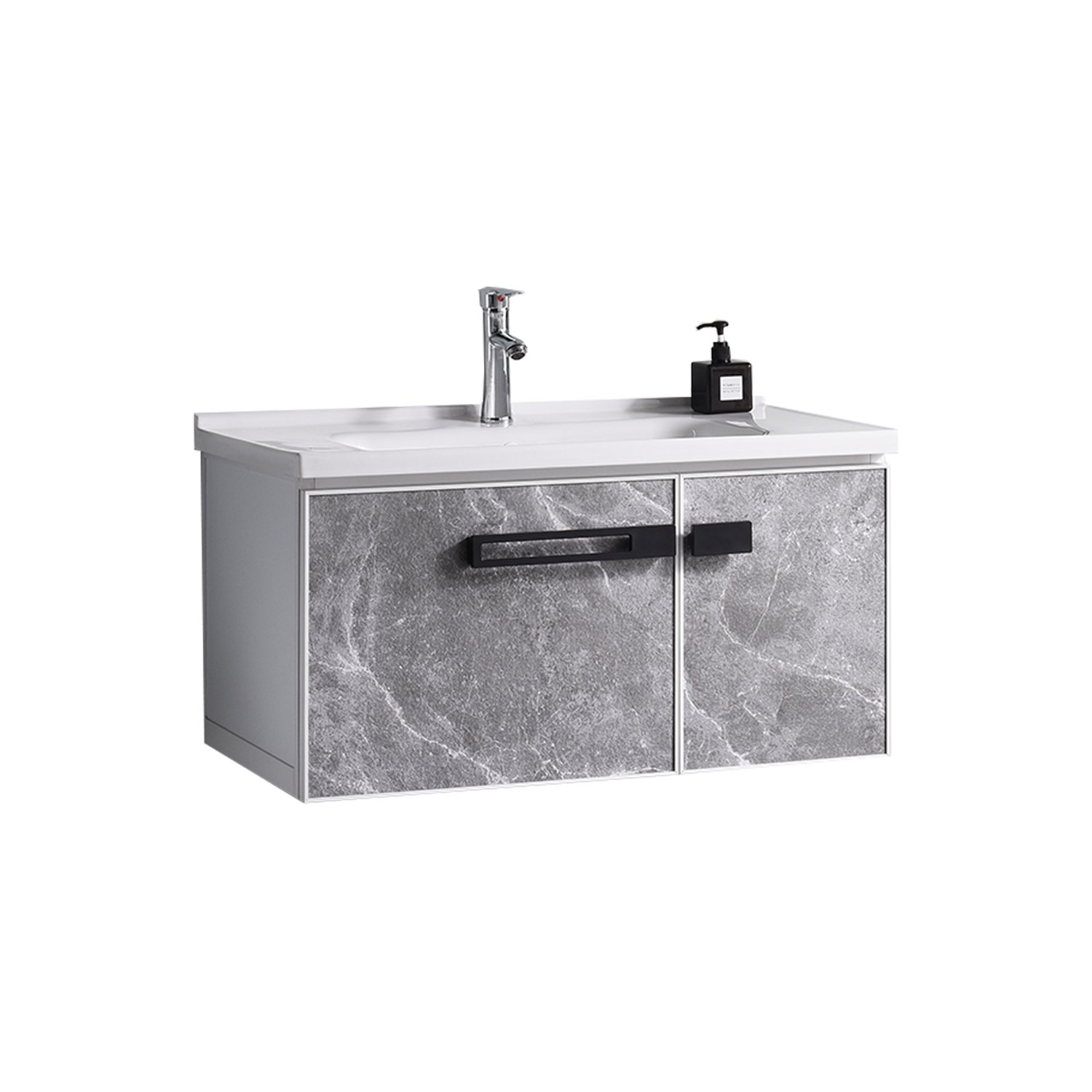 Vanitorio Lavamanos Con Griferia Y Mueble Espejo Blanco 60 cm T-1060