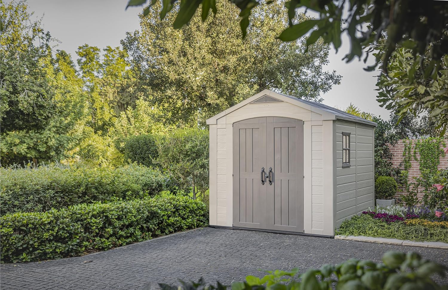 Keter Cobertizo de Almacenamiento para Jardin y Exteriores, Beige, Factor 8x11
