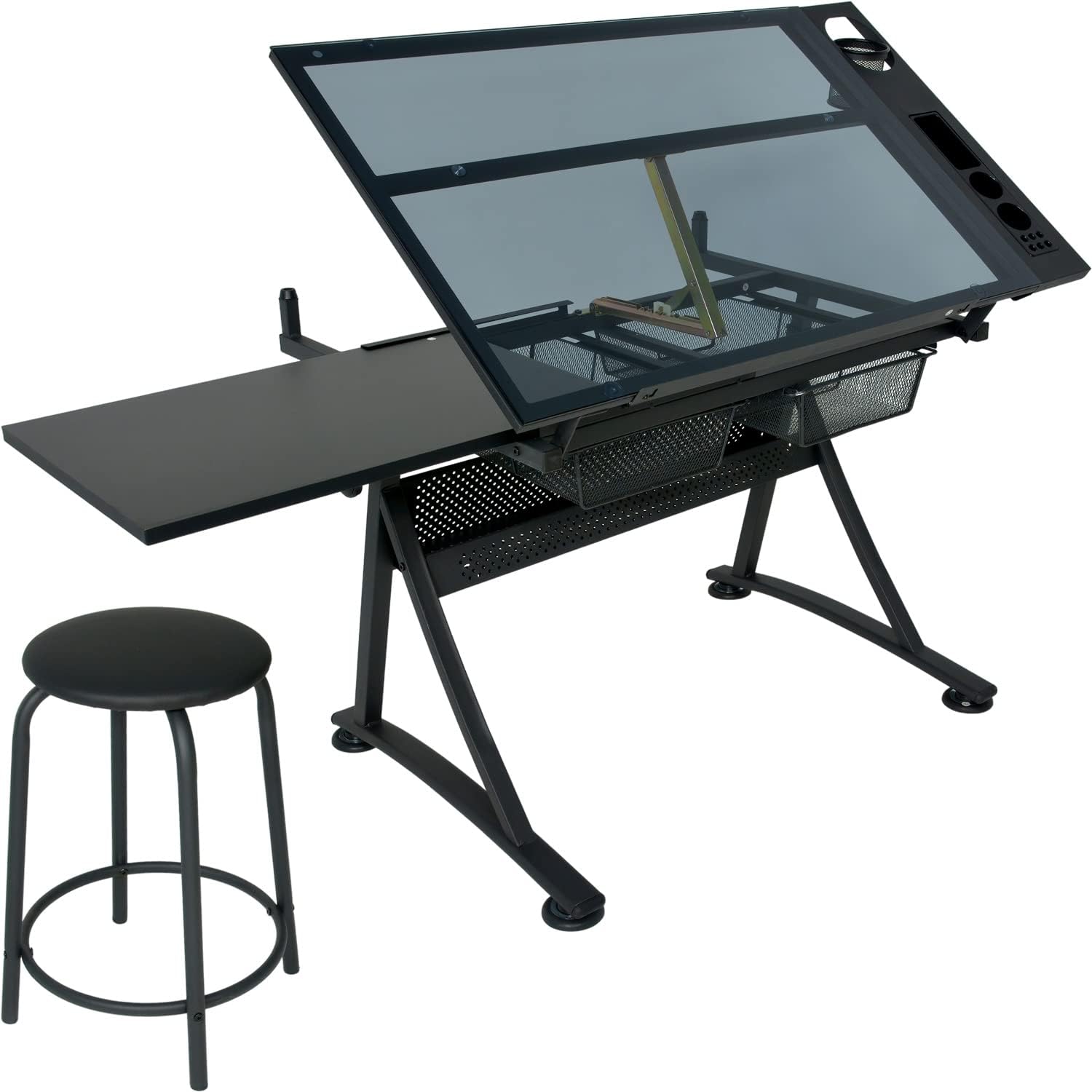 RACK & PACK Restirador Arquitectura Profesional Cristal Templado 60 X 96 cm Resistente Restiradores para Dibujo Mesa de Dibujo Profesional Incluye Banco Dibujo Tecnico Dibujo Artistico
