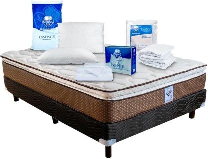 Spring Air Pack Colchón Commander Matrimonial con Box | 2 Almohadas | Cubre Colchón y 1 Juego de Sabanas | Colchon con Colchoneta Pillow | Confort Firme y Soporte Ortopédico | 5 años De Garantía