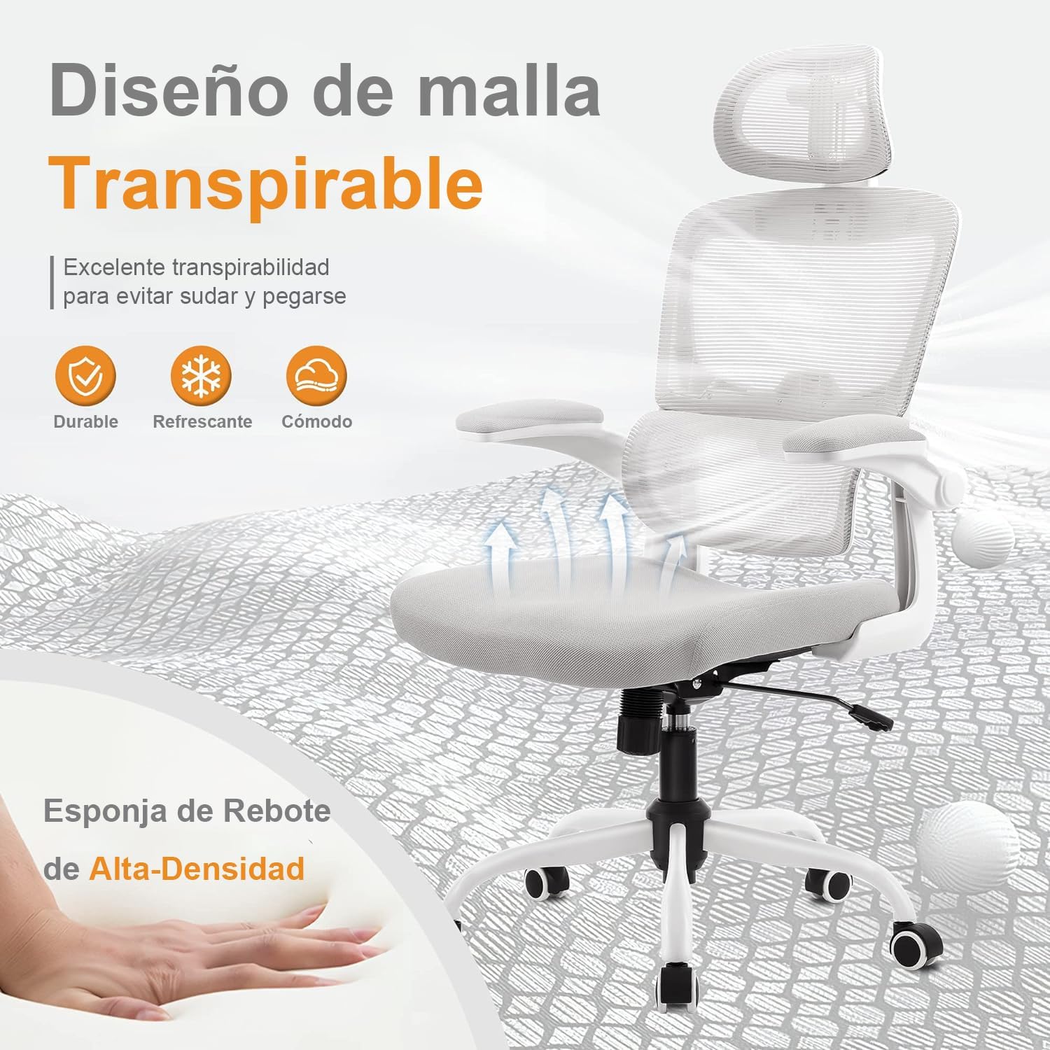 HOMEMAKE FURNITURE Silla Oficina ergonómica de Respaldo Alto con Soporte Lumbar Ajustable Altura reclinable descansabrazos Ajustables Silla Gamer sillas para Escritorio Silla ergonomica Rosa