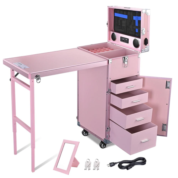 ¡Solo MXN499 por 24 horas! Mesa de manicura con ruedas ¡Estación de maquillaje!