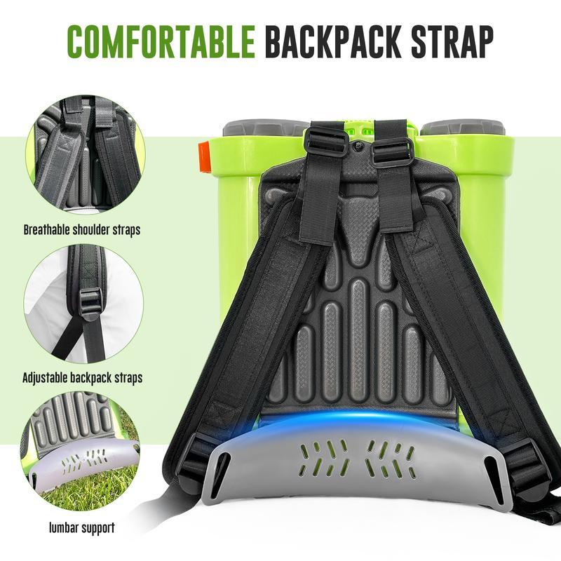 Pulverizador de mochila VAXMAY a batería, 3.2 galones, 80 PSI, pulverizador eléctrico para jardín, compatible con baterías Makita de 18 V, 5 boquillas, batería de 2.0 Ah y cargador incluidos.