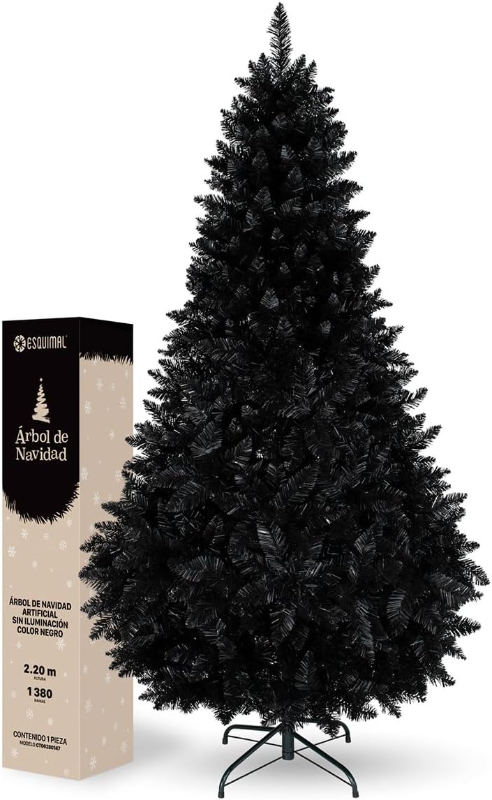 ESQUIMAL Árbol de Navidad Frondoso Pino Navideño Plegable, Cedro del Himalaya (Verde, 2.2 m)