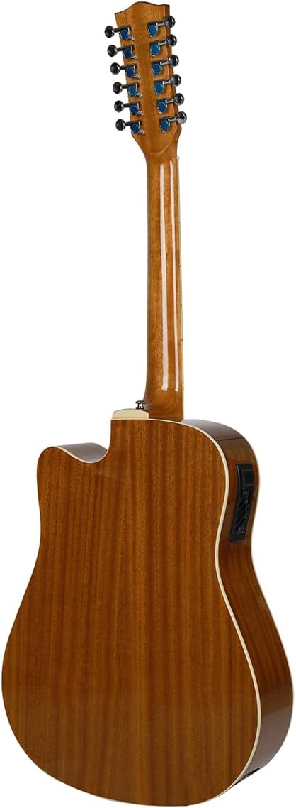 Jidyous-41 Inch,4/4,Guitarra Electroacústica 12 cuerdas,con Funda Acolchada, afinadores, Tirantes de guitarra,cuerdas, paletas, capó, adecuada para adultos jóvenes de nivel medio (Black)