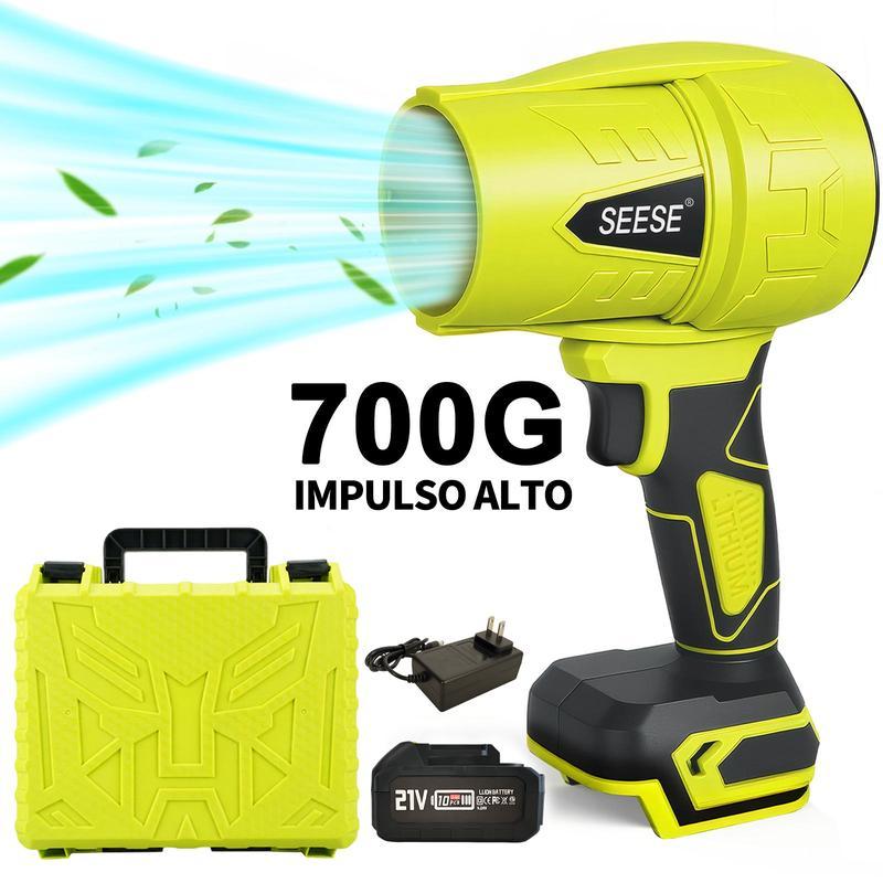 SEESE Soplador Turbo inalámbrico – Soplador de hojas con motor de cobre puro, secado de coche, nieve y limpieza del hogar y jardín