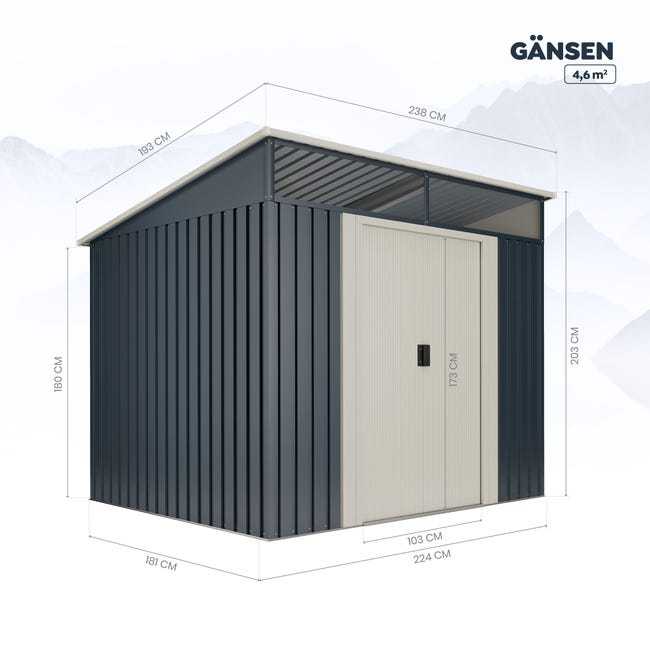 Caja metálica Gansen II de 238x203x194 cm y 4,5 x 1,5 cm