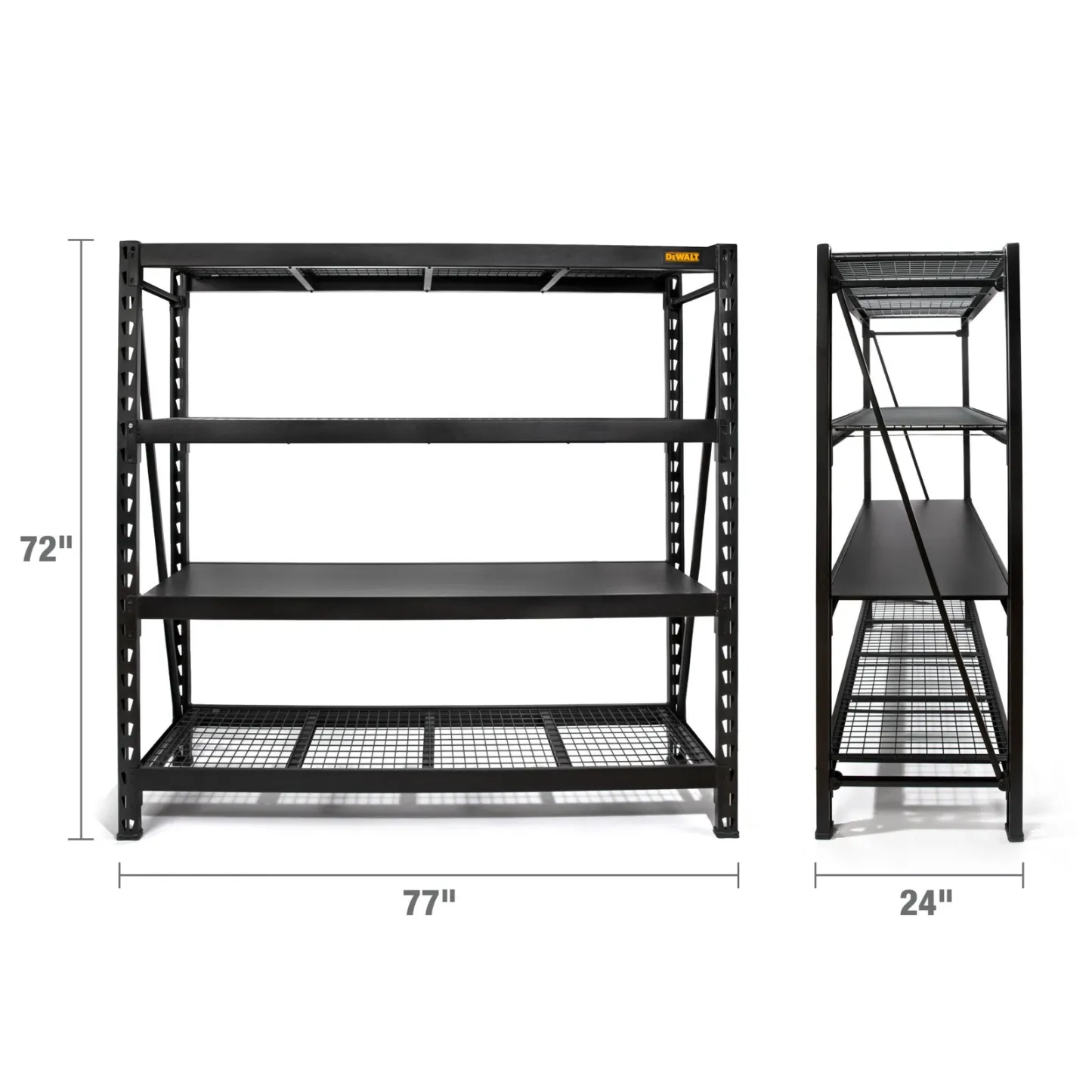 DeWalt 41660 DXST10000BLK Estante de almacenamiento industrial de 4 estantes, marco negro, 6 pies de alto