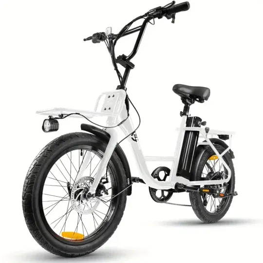 Bicicleta eléctrica para adultos con motor de 750 W, bicicleta eléctrica de carga de 20 MPH, 32 millas de largo alcance, scooter eléctrico de movilidad para adultos, 48 V, 10 Ah, alta capacidad