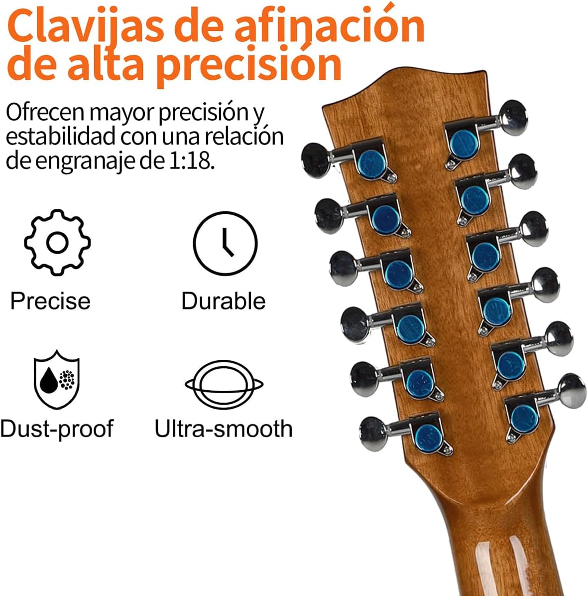 Jidyous-41 Inch,4/4,Guitarra Electroacústica 12 cuerdas,con Funda Acolchada, afinadores, Tirantes de guitarra,cuerdas, paletas, capó, adecuada para adultos jóvenes de nivel medio (Black)