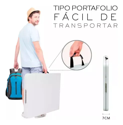 Mesa Plegable Portafolio Aluminio 1.2m Jardín Con 4 Sillas