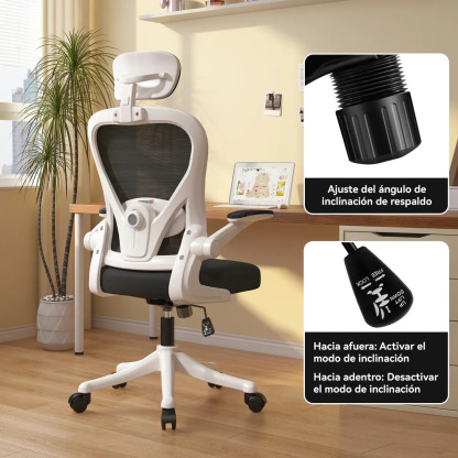 Silla Amia Ergonómica De Escritorio Oficina Soporte Lumbar Elástico Giratoria