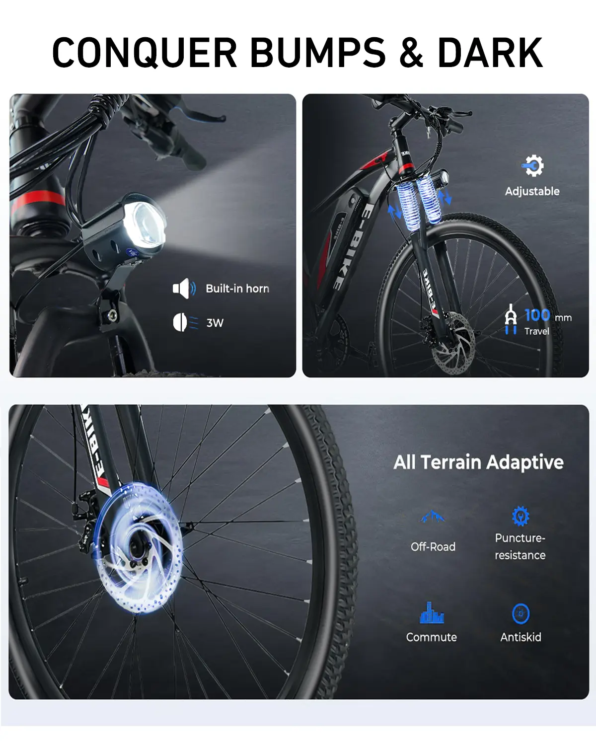 🔥Bicicleta Eléctrica de Montaña 26" para Adultos, Motor Potente 1500W, Velocidad Máxima 40 km/h, Autonomía 64 km, 7 Velocidades, Certificación UL, Bicicleta Eficiente para Desplazamientos y Aventuras