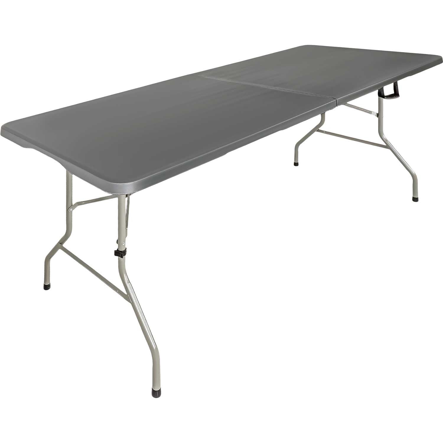 Mesa plegable 1,80m combinada jardín exterior camping gris