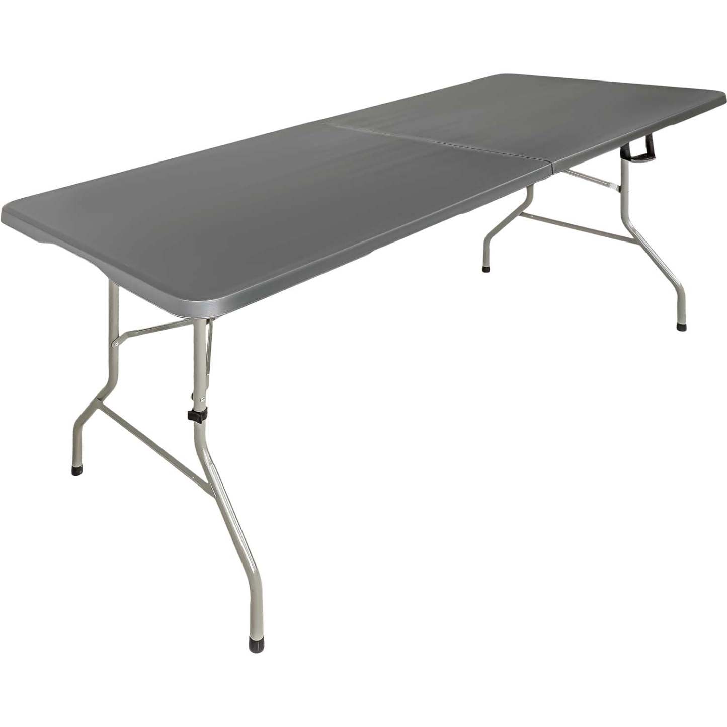 Mesa plegable 1,80m combinada jardín exterior camping gris
