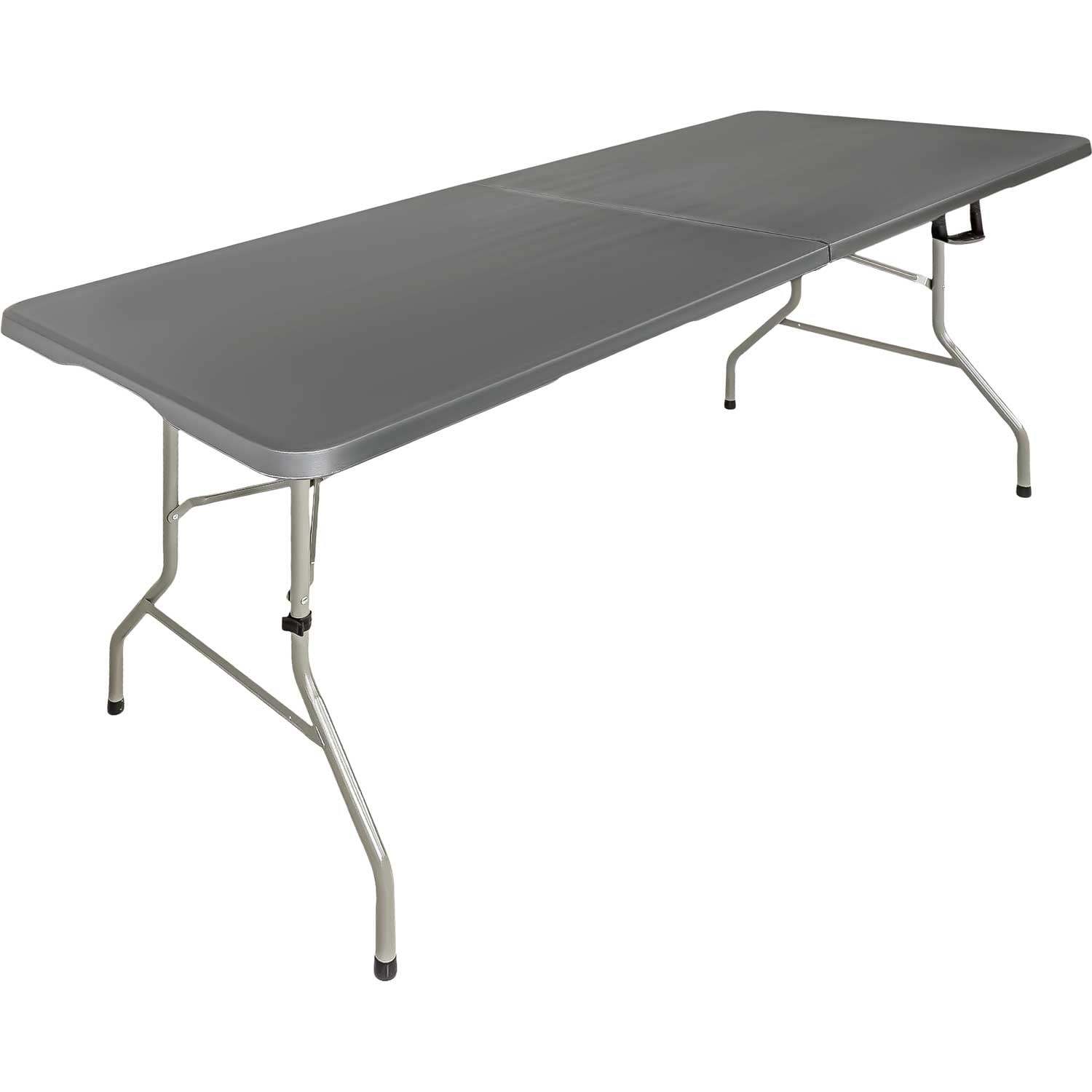Mesa plegable 1,80m combinada jardín exterior camping gris