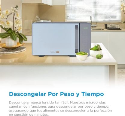 Midea MMDXG11S2MG Horno de Microondas Talent Grill 1.1 Pies Cúbicos (31L) Silver Mirror