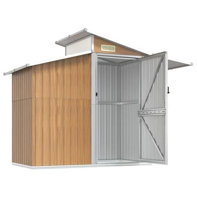 Cobertizo de jardín verde 270x130x208,5 cm acero galvanizado