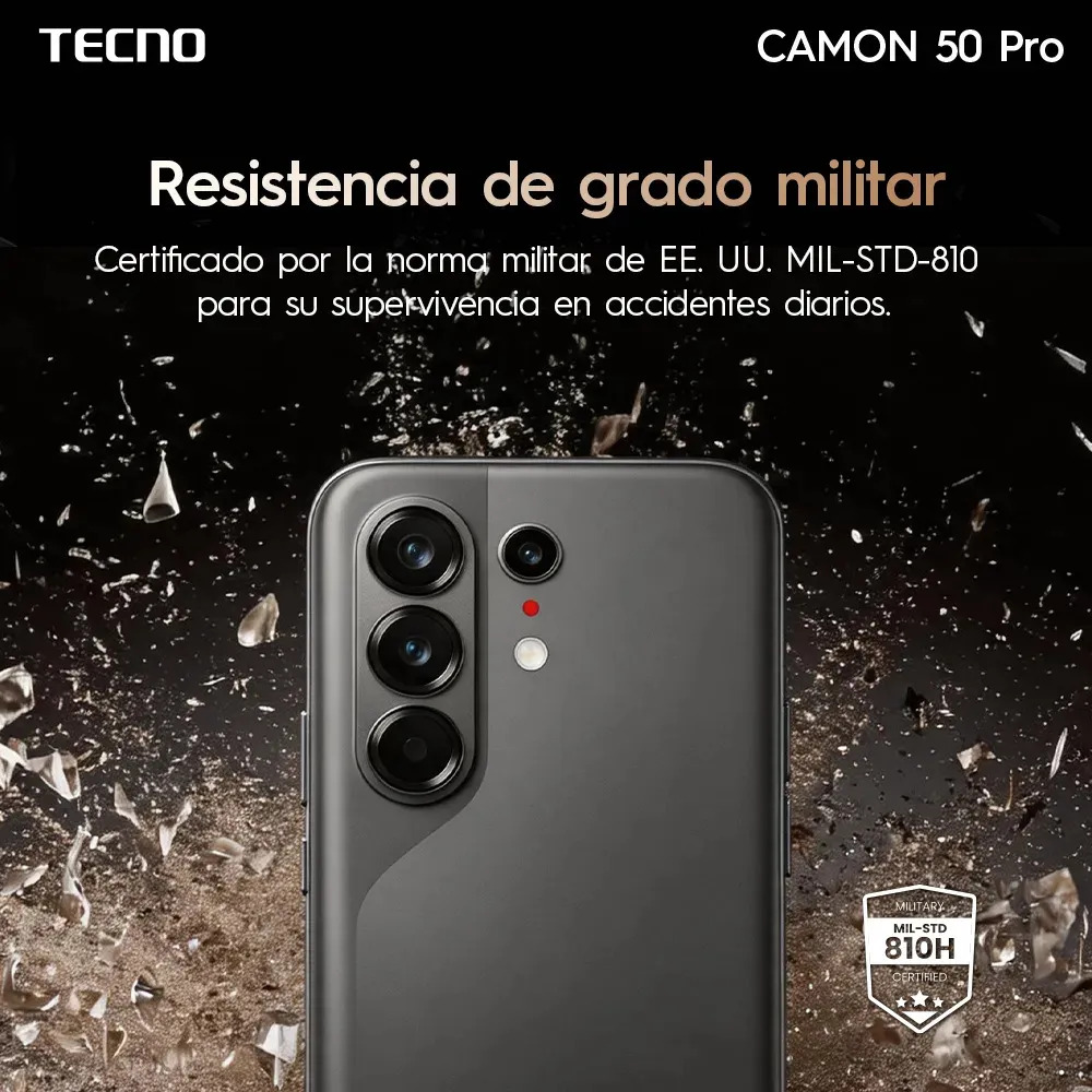 📱Tecno Camon 50 Pro Celular Desbloqueado, 8GB RAM + 256GB, Doble SIM, Pantalla AMOLED Curva 6.78" 144Hz, Batería 6150mAh, Cámara Triple 50MP