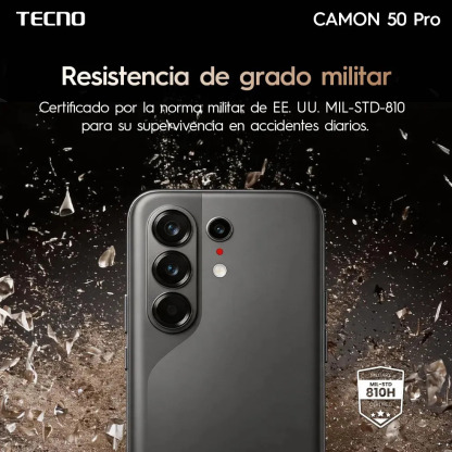 📱Tecno Camon 50 Pro Celular Desbloqueado, 8GB RAM + 256GB, Doble SIM, Pantalla AMOLED Curva 6.78" 144Hz, Batería 6150mAh, Cámara Triple 50MP