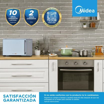 Midea MMDXG11S2MG Horno de Microondas Talent Grill 1.1 Pies Cúbicos (31L) Silver Mirror