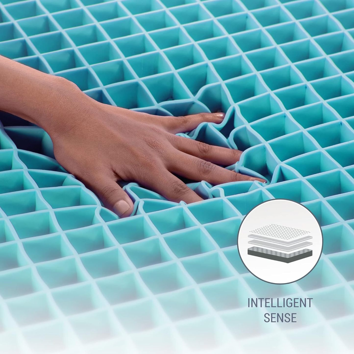 Sognare Sense Colchón Tamaño Queen Size, híbrido de Memory Foam y Gel, Densidad Semi Firme, Fresco con Funda Removible Lavable. 100 Noches de Garantía.