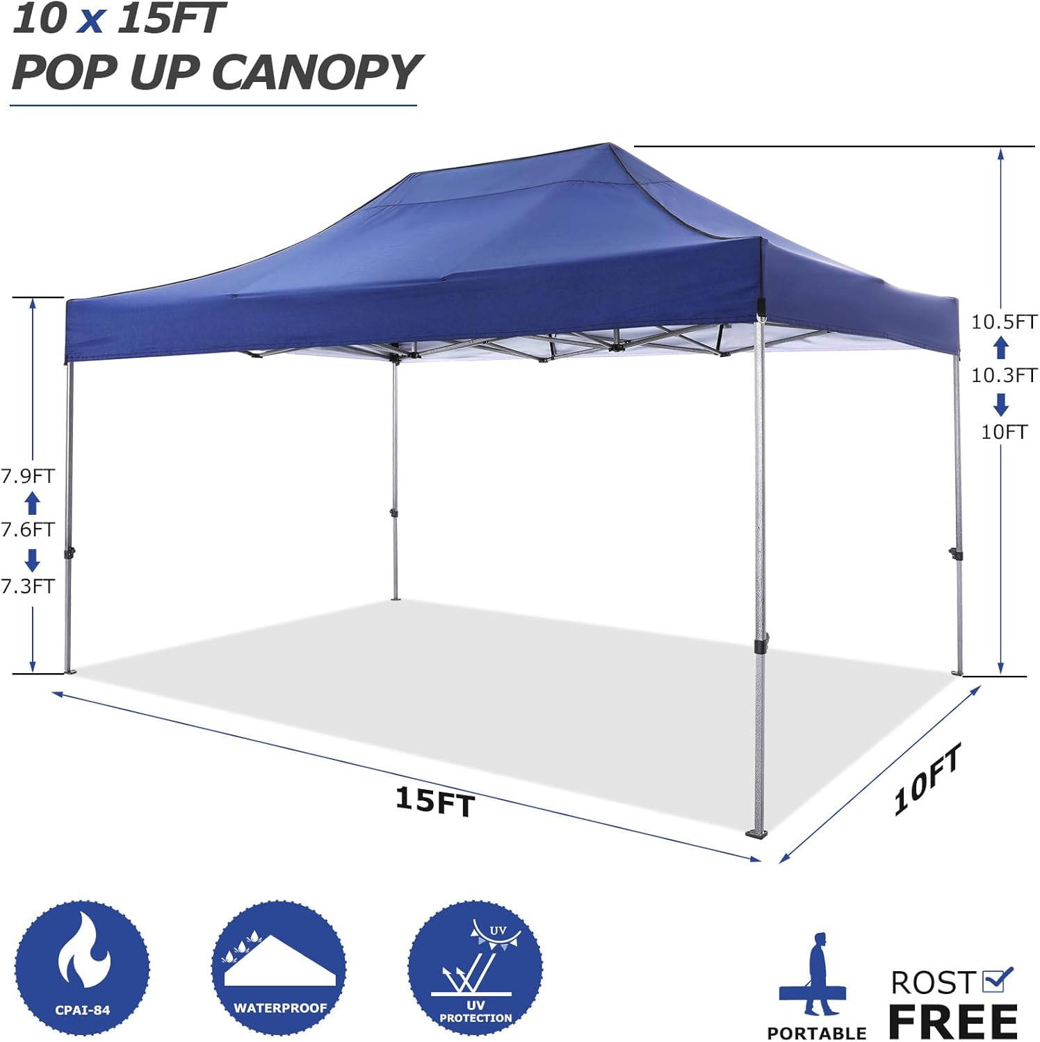COBIZI - Toldo desplegable de 10 x 20 Pulgadas con 6 Paredes Laterales, toldo Impermeable para Eventos al Aire última intervensión, UPF 50+ cenador portátil para Fiestas, Playa, Camping, Boda,