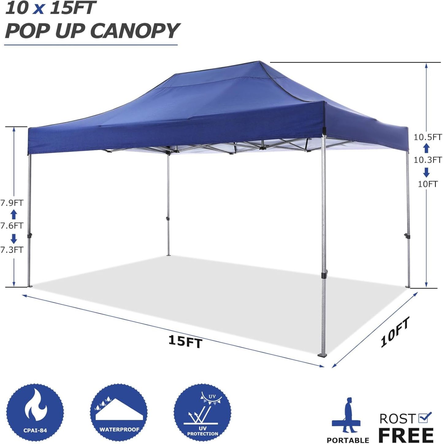 COBIZI - Toldo desplegable de 10 x 20 Pulgadas con 6 Paredes Laterales, toldo Impermeable para Eventos al Aire última intervensión, UPF 50+ cenador portátil para Fiestas, Playa, Camping, Boda,