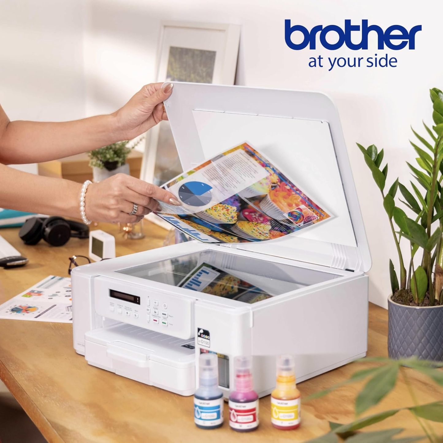 Brother Impresora Multifuncional 3 en 1 Inyección de Tinta Continua a Color DCP-T536DW | Tecnología InkBenefit Tank | Impresión Dúplex, Conectividad Wi-Fi | Impresión en Negro y Color