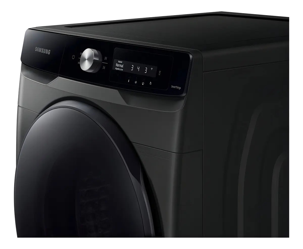 Lavadora Samsung Con Panel Multicontrol, 22kg Wf22c6400av Color Negro