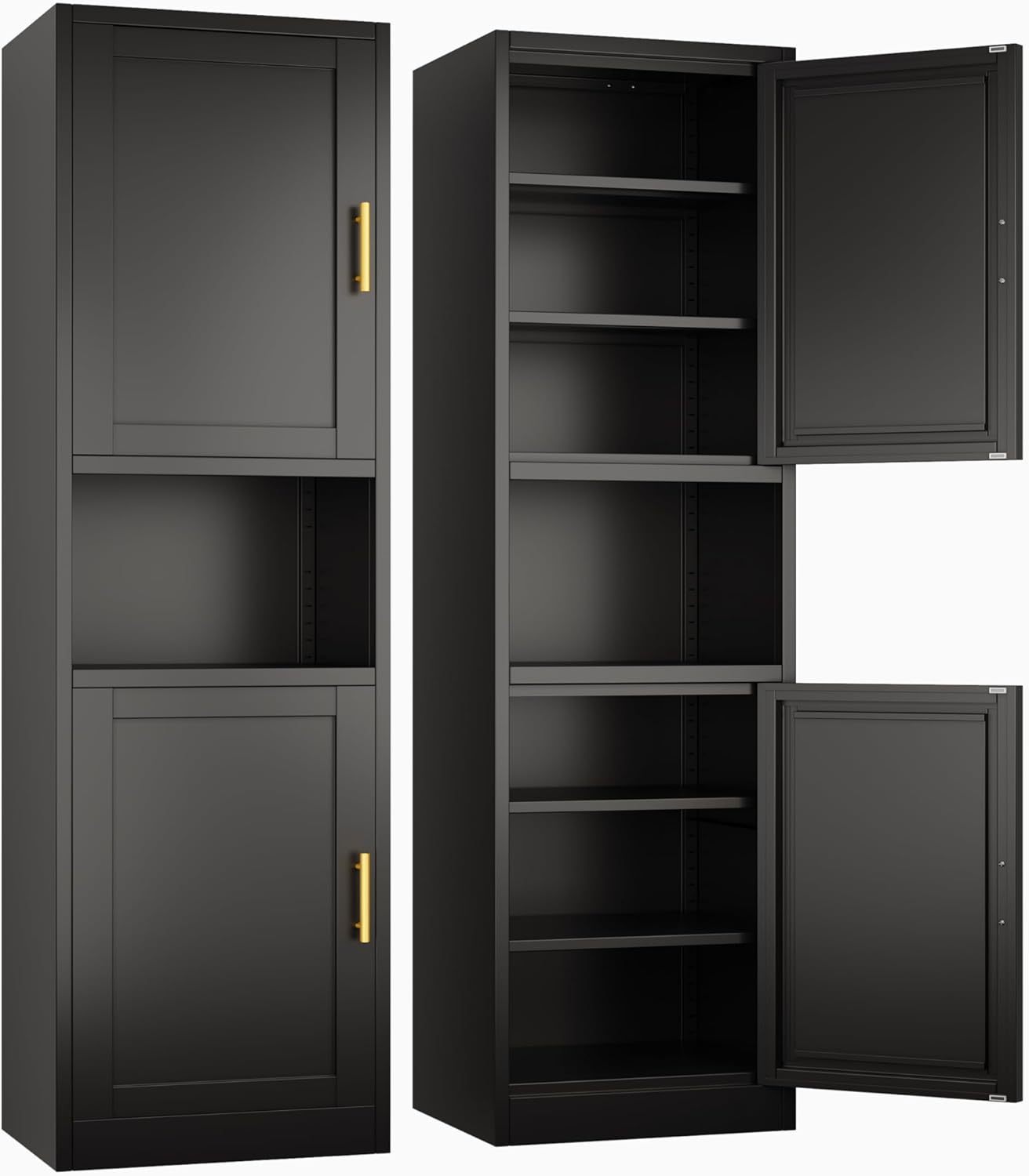 Ckzbx Gabinete de cocina de metal de 61 pulgadas de alto con 4 puertas