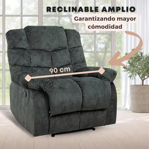 Sillón Reposet Reclinable De Tela Manual Moderno Ethan