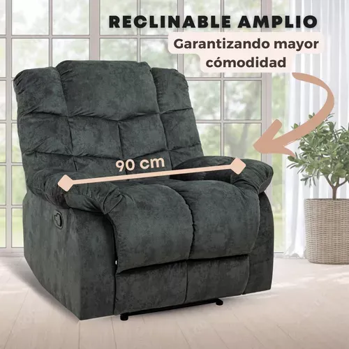 Sillón Reposet Reclinable De Tela Manual Moderno Ethan