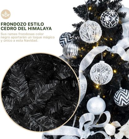 ESQUIMAL Árbol de Navidad Frondoso Pino Navideño Plegable, Cedro del Himalaya (Verde, 2.2 m)