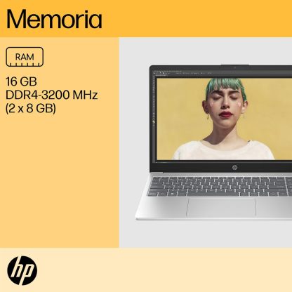 HP Laptop 15-fc0080la, AMD Ryzen 7, 16 GB, 512 GB SSD, 15.6, HD, Windows 11 Home, Teclado en Español, Garantía México, Plateado | Microsoft 365 Personal 12 Meses + Curso Multilenguajes