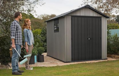 Keter Cobertizo de Almacenamiento, Oakland 759, Ideal para Jardin y Exteriores, Polipropileno, Gris