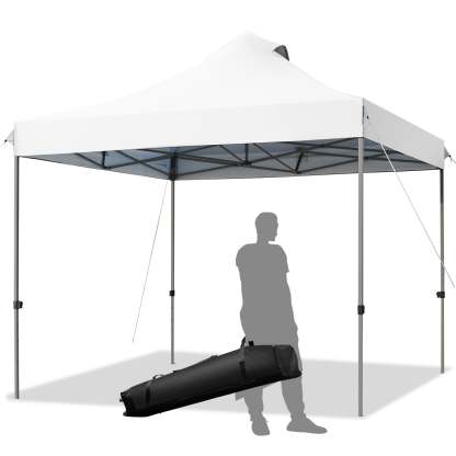 Costway Toldo de 3 mx 3 m, toldo emergente,  toldo con bolso con ruedas, toldo plegable portátil, tienda de campaña con dosel impermeable 3 mx 3 m, gazebo para exteriores, toldo con ajustable altura