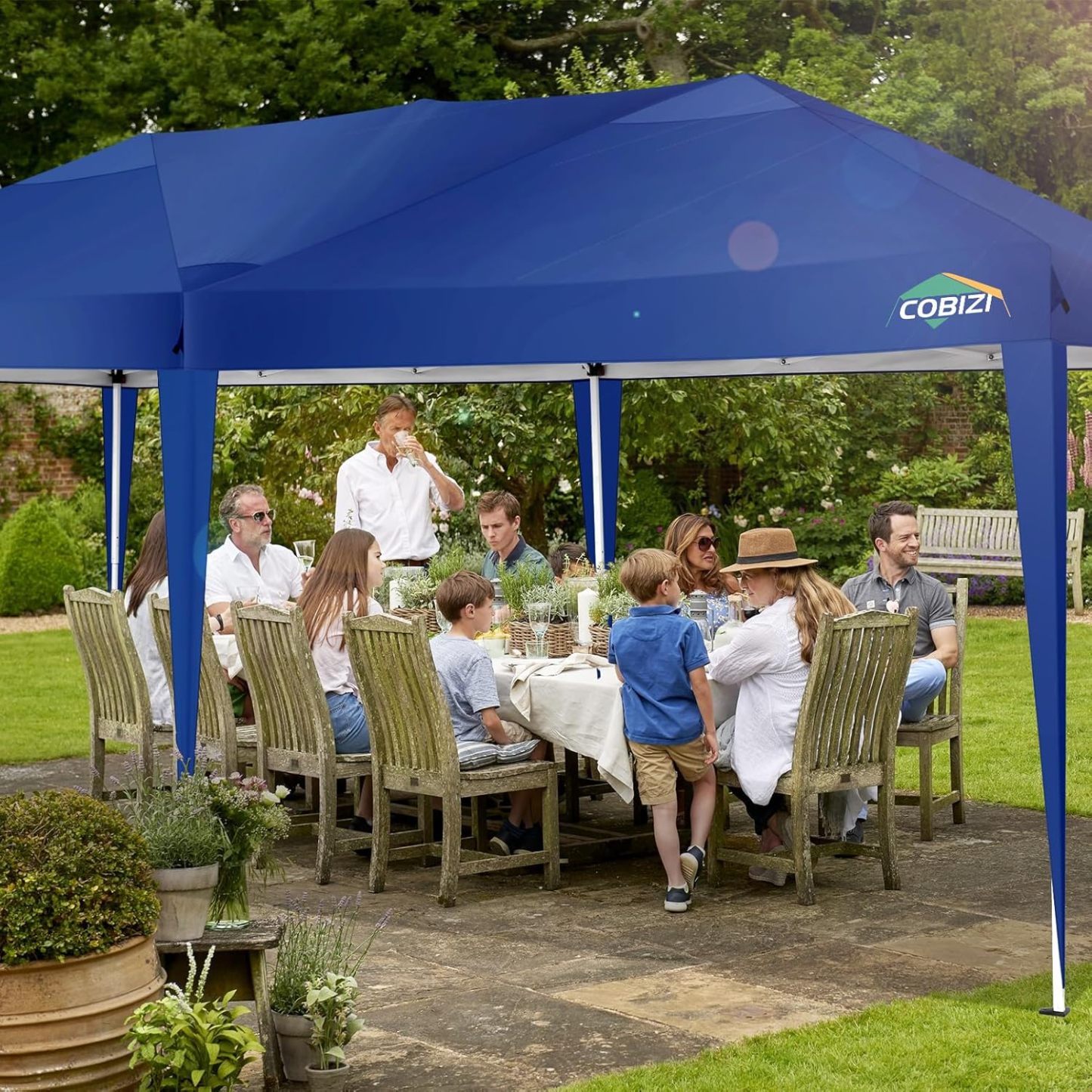 COBIZI - Toldo desplegable de 10 x 20 Pulgadas con 6 Paredes Laterales, toldo Impermeable para Eventos al Aire última intervensión, UPF 50+ cenador portátil para Fiestas, Playa, Camping, Boda,