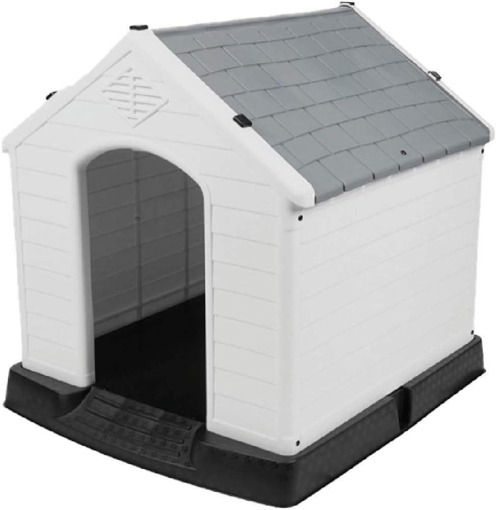 POLI PETS Casa de plástico para Perros, casa Duradera para Perros pequeños, medianos y Grandes, con Suelo Elevado y Rejillas de ventilación, ventila, fácil de Limpiar y Montar Dog Kennel