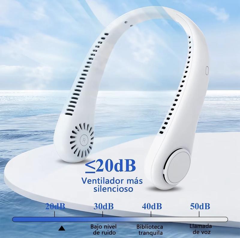 Bugu Ventilador De Cuello Recargable Para Hogar Oficina Fitness ABS Material Ventiladores De Refrigeración Portátiles Silencioso Ventilador de Cuello Sin Aspas