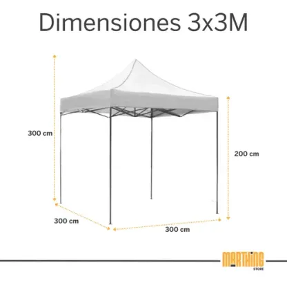 Carpa Toldo Plegable 3x3 M Jardín Reforzado Impermeable Lona