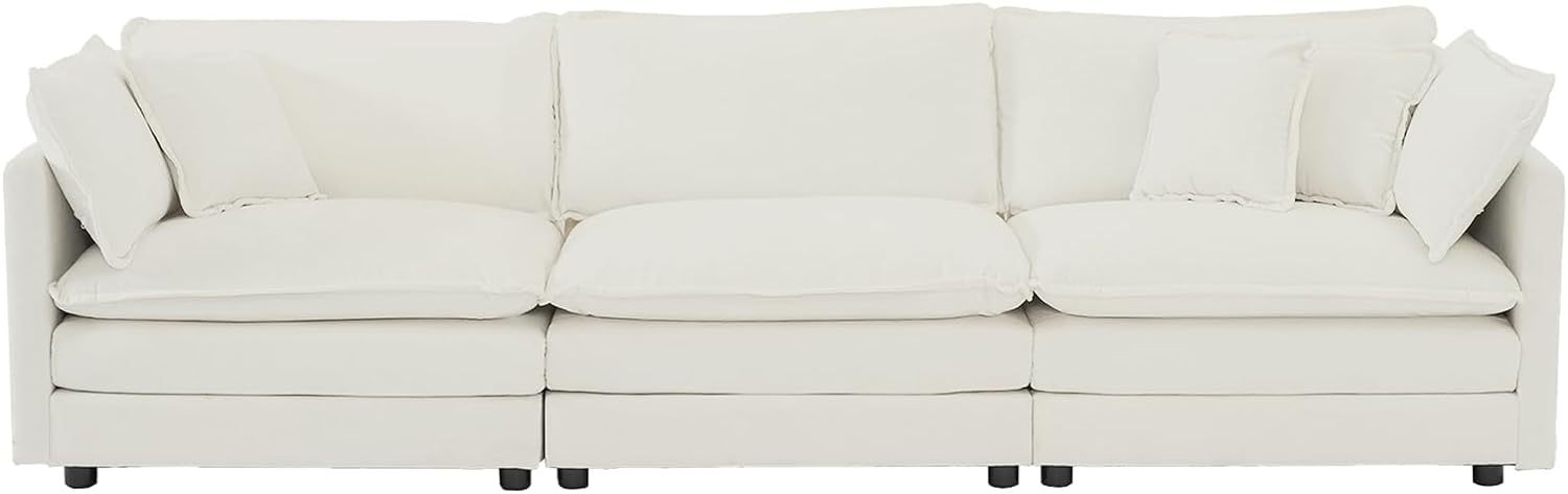 Neylory - Sofá de dos plazas con 2 almohadas para sala de estar, recámara, departamento, 2 plazas de felpilla para asiento profundo