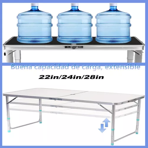 Mesa Plegable Portafolio Aluminio 1.2m Jardín Con 4 Sillas