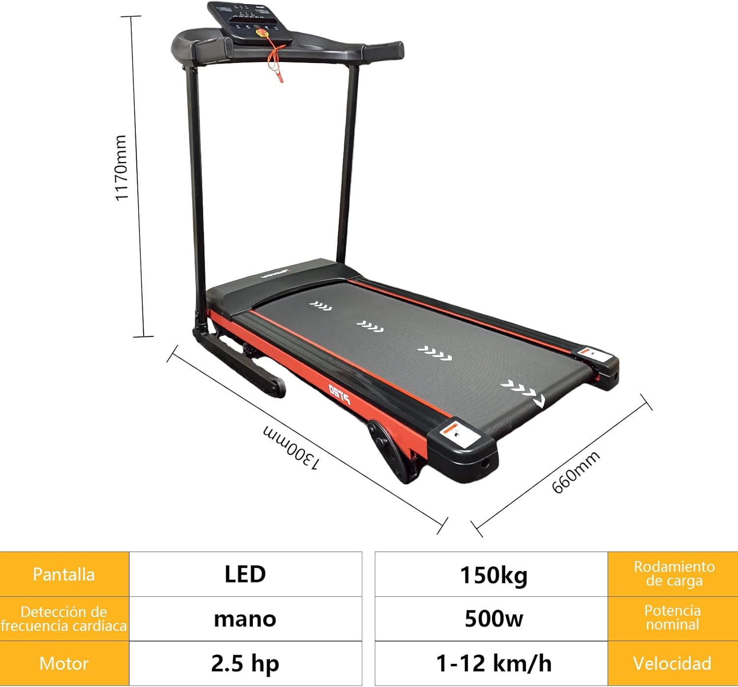 RESTSUKO Caminadora Electrica Plegable 2.5 HP, Caminadora Electrica con Asas, 3 Niveles de Inclinación, Antideslizante, Incluye Bocinas y Pantalla, Velocidad 1 a 12 km/h, Soporte 150 Kg