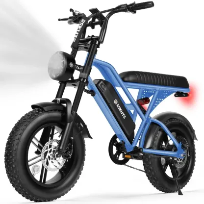 ⚡ESKUTE V100 Bicicleta Eléctrica para Adultos, Llantas Gruesas Fat‑Tire 16" Todoterreno, Motor Pico 1500W, Batería 48V 13Ah Larga Autonomía, Velocidad 45 km/h, Doble Suspensión, Ideal para Desplazamientos y Camping