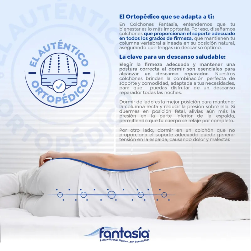 Colchón con Base Cama Doble Firmeza Media Ortopédico Resortado con Pillow Dreamax One 140 x 190 cm + 2 Almohadas Colchones Fantasía