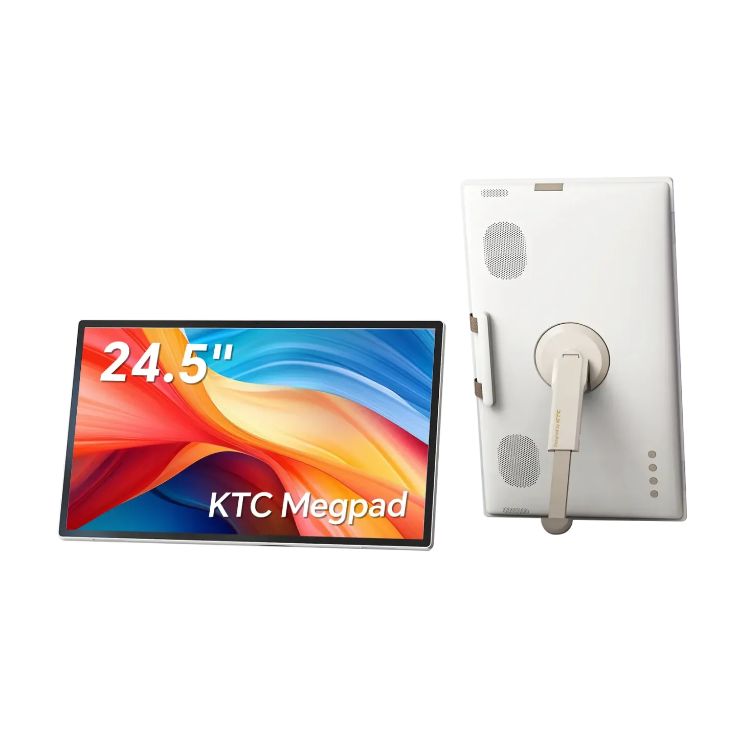 KTC MegPad A25Q5 — Monitor HD táctil de 25'' (Smart TV portátil), Dispositivo tecnológico, CPU Qualcomm de 8 núcleos, 8 GB + 128 GB, Sistema operativo Android 14, Certificación EDLA, Cámara de 8 MP, Altavoces 2x8W + 2x4W, Control remoto, Batería integrada