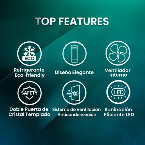 Hisense CVC494N3AWX Congelador vertical con puerta de cristal,13 pies cúbicos,Refrigerante Eco-friendly,Sistema de Ventilación Anticondensación,60x65x185cm(AnchoxLargoxAlto)