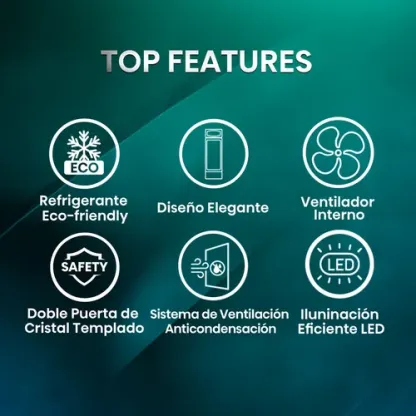 Hisense CVC494N3AWX Congelador vertical con puerta de cristal,13 pies cúbicos,Refrigerante Eco-friendly,Sistema de Ventilación Anticondensación,60x65x185cm(AnchoxLargoxAlto)