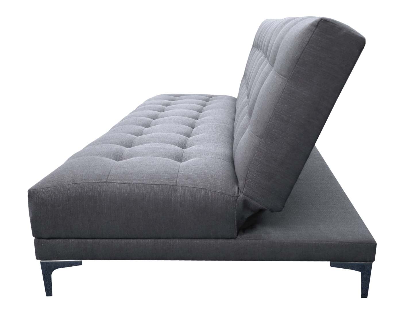 Sofa Cama Reclinable El Bazar Store Verso Gris plata, Futon Abotonado Matrimonial 3 posiciones, Sala